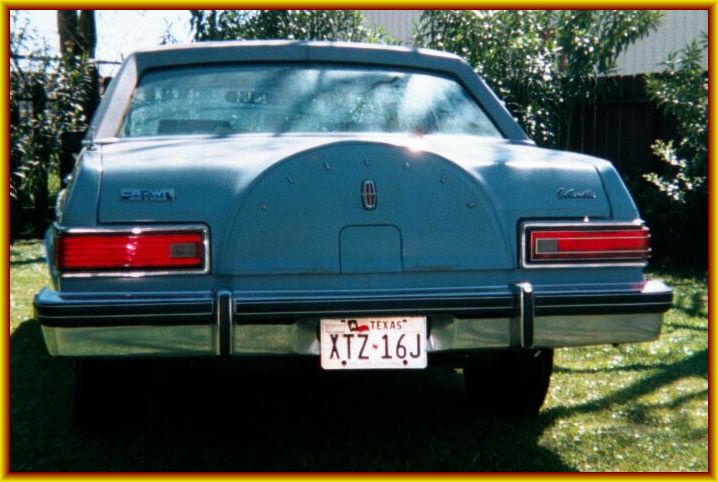Picture of Vehicle, 1977 Lincoln Versailles Rear End - Click to go back to Main Page of Vehicle 